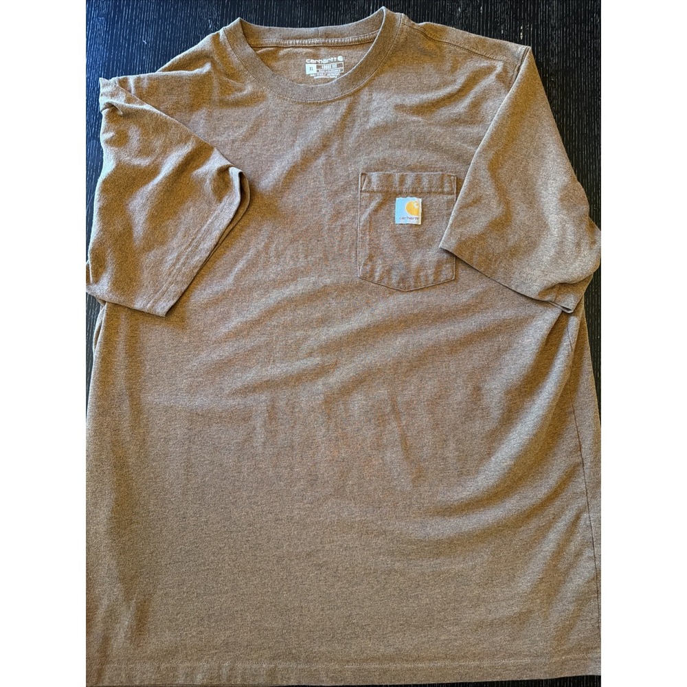 Carhartt Loose Fit Pocket Tee Heather Brown Mens XL Short Sleeve T-Shirt